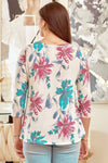 Floral 3/4 Sleeve Top