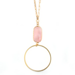 Circle Stone Pendant Necklace - 3 Styles