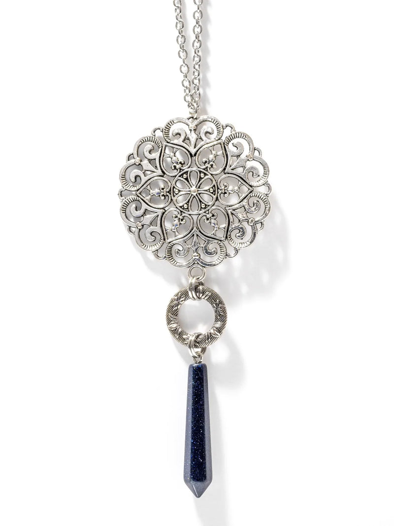 Mega Blue Goldstone Statement Necklace