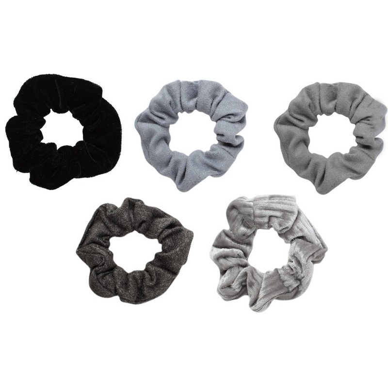 Velvet Scrunchies - 5 Pack - 2 Colour Styles