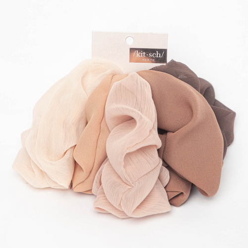 Crepe Scrunchies 5 pack - 2 colour options