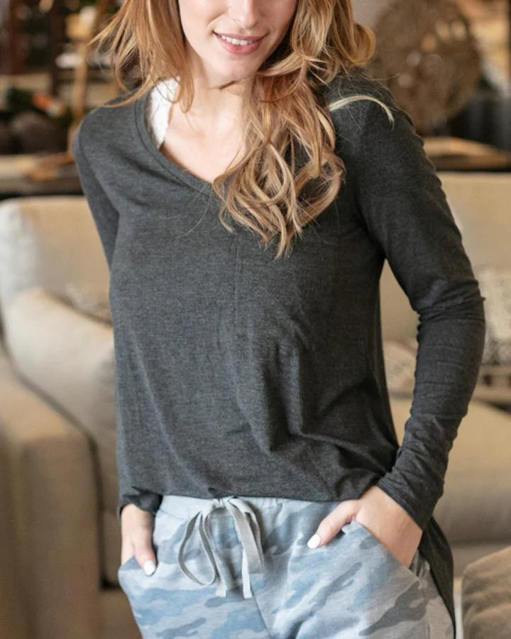 Long Sleeve Perfect Pocket Tee - 4 colours
